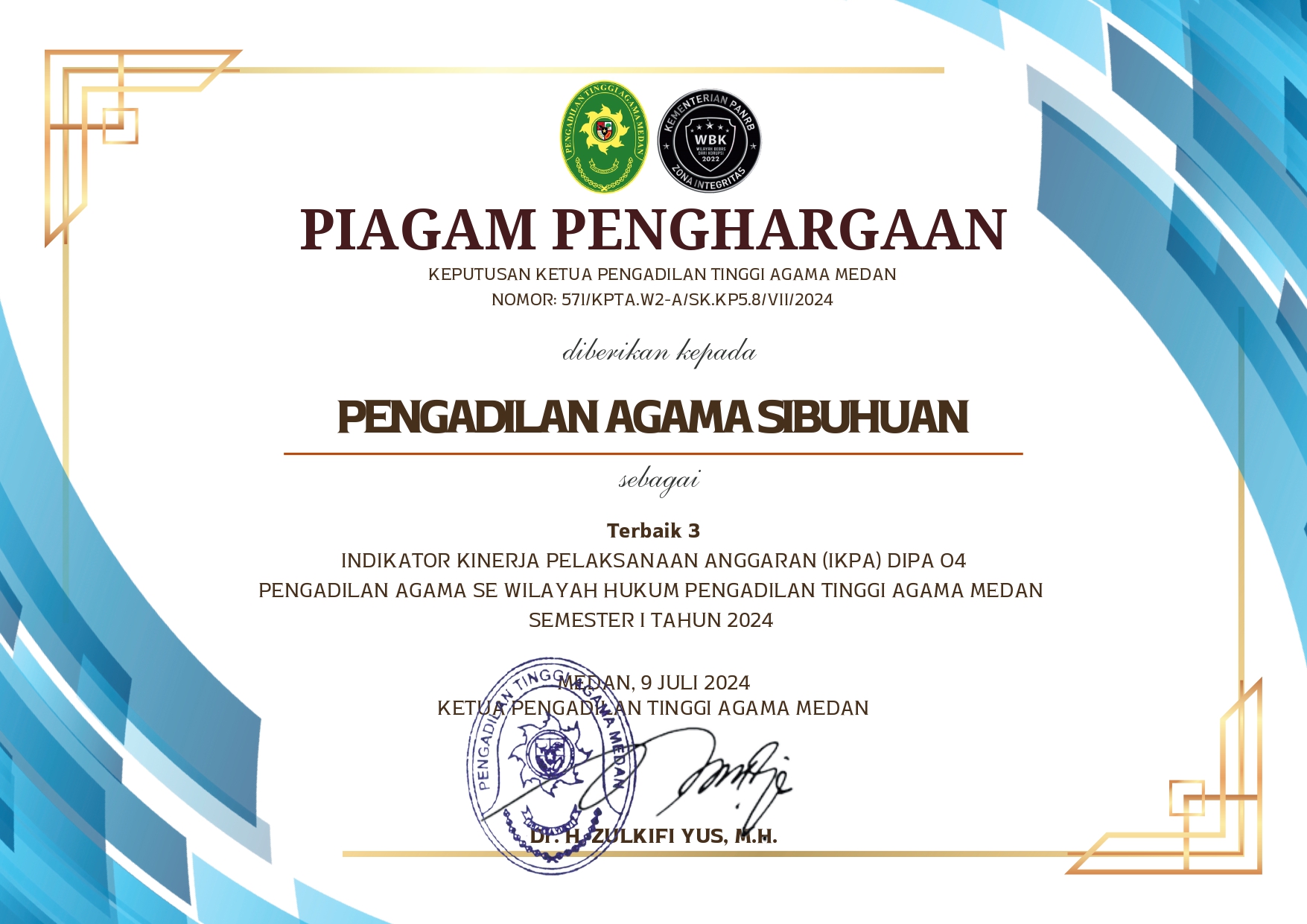 Piagam Satker Semester I 2024 Kesekretariatan 14 page 0001